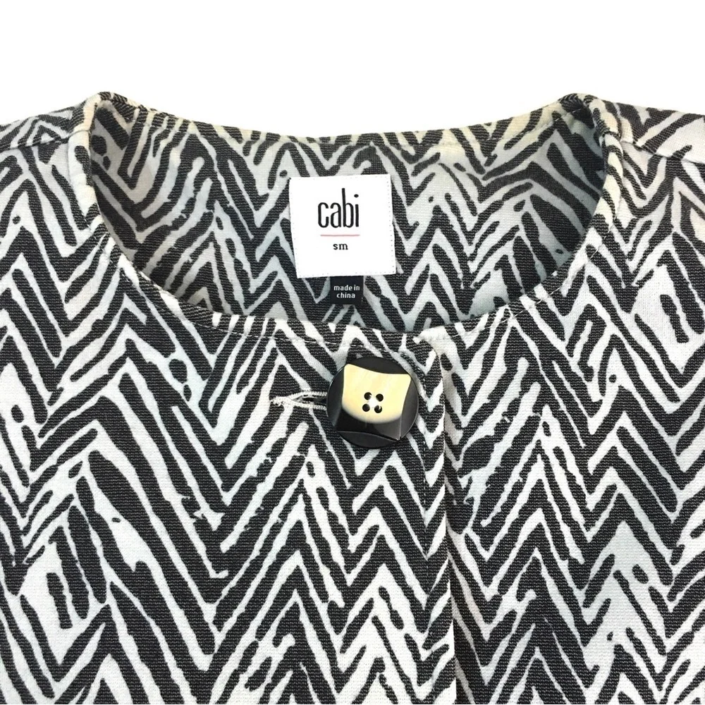 CAbi Zig Zag Chevron Zebra Ponte‎ Knit Jacket Coat